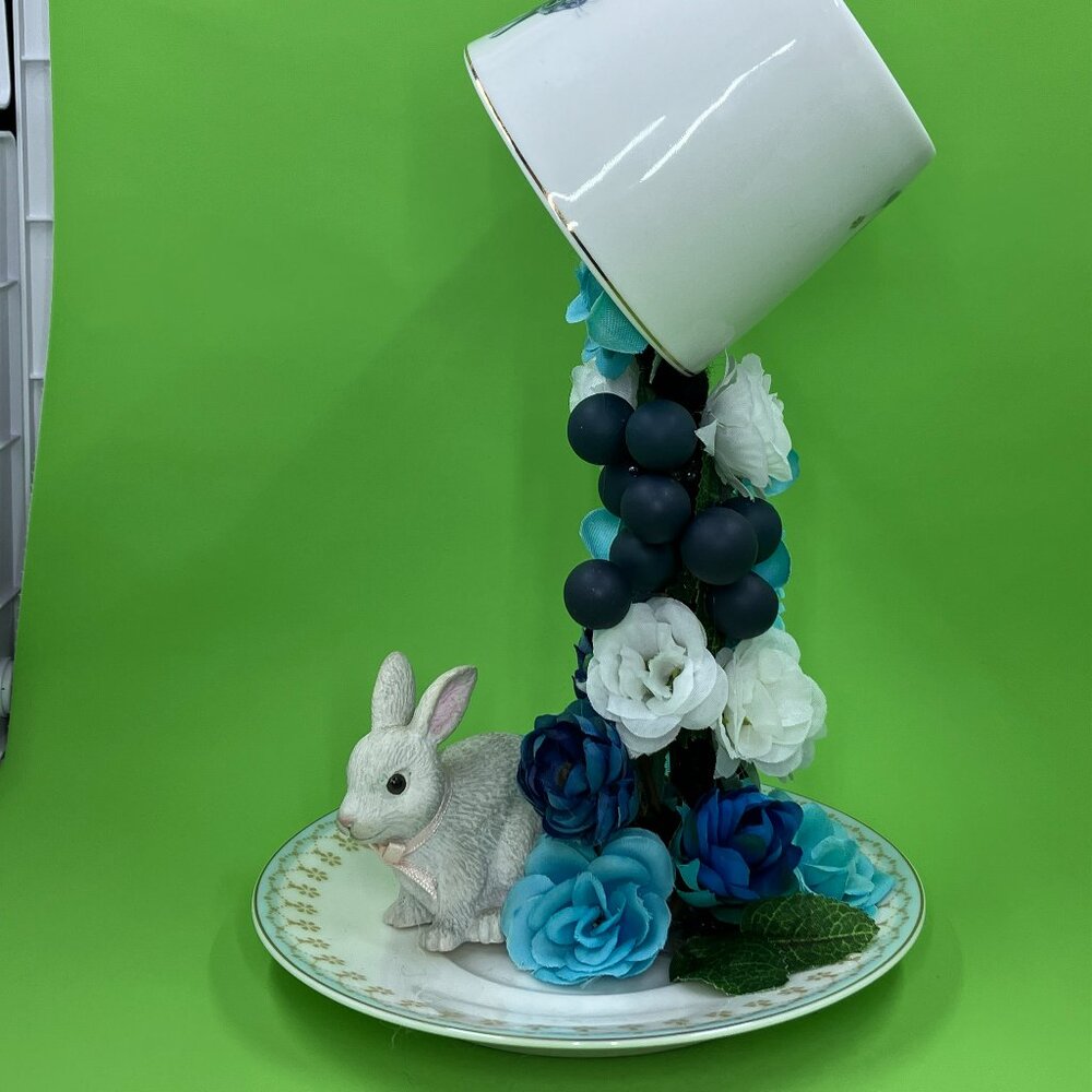 Easter Bunny Floating Teacup Centerpiece - Picture 2 of 5